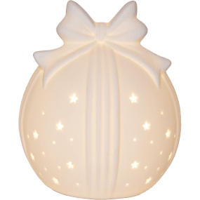 Rozy 11cm Blanc De Star Trading - Magnifique d&eacute;coration de table en porcelaine blanche diffusant une douce lumi&egrave;re blanche.