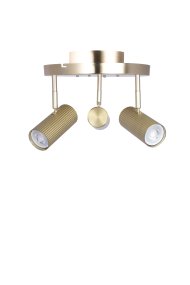 Hubble 3 Laiton brossé spot De Globen Lighting - Hubble est un spot pratique doté d'abat-jour tubulaires en aluminium strié.