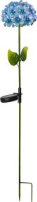 Hortensia Bleu lampe solaire De Star Trading - Fabriquée en métal aux nuances de bleu et de vert, cette décoration embellira vos massifs, pots ou allées de jardin.