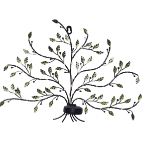 Tree of life Vert lampe solaire De Star Trading - De fins fils argent&eacute;s, agr&eacute;ment&eacute;s de petites LED en forme de gouttes de ros&eacute;e, entourent les branches et diffusent une douce lumi&egrave;re blanche chaude &agrave; la tomb&eacute;e de la nuit.