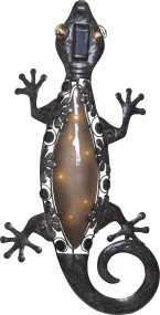 Gecko Noir lampe solaire De Star Trading - L'applique solaire Gecko est une lampe décorative unique en forme de lézard.