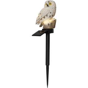 Owl Blanc cassé lampe solaire De Star Trading - Son panneau solaire est orientable pour une recharge optimale durant la journ&eacute;e.