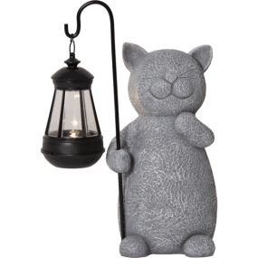 Smilla Gris lampe solaire De Star Trading - Lampe solaire d&eacute;corative en polyr&eacute;sine aspect granit.