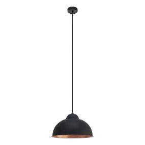 Truro Ø37 Noir De Eglo - La suspension Truro est une lampe en m&eacute;tal &eacute;l&eacute;gante au design industriel classique.