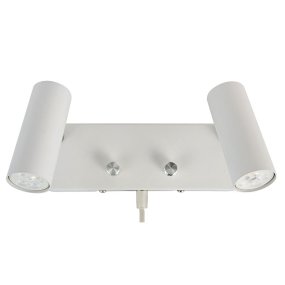 Mini II Blanc lampe de lecture De Oriva - L'applique murale Mini II en métal blanc avec détails chromés est une solution d'éclairage pratique et élégante.