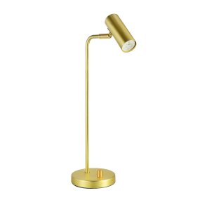 Mini 43cm Laiton brossé lampe de bureau De Oriva - Le projecteur mobile le rend idéal pour les bureaux ou les tables de chevet où un éclairage réglable est nécessaire.