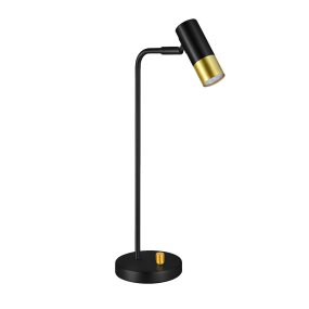 Mini 43cm Laiton noir lampe de bureau De Oriva - Le projecteur mobile le rend idéal pour les bureaux ou les tables de chevet où un éclairage réglable est nécessaire.