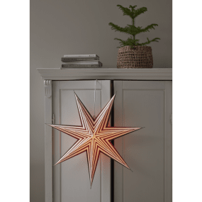 Stripe Ø60 ROUGE De Star Trading - Un pied de lampe et une source de lumi&egrave;re sont n&eacute;cessaires pour illuminer l'&eacute;toile.