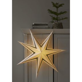 Stripe Ø77 Blanc/vert De Star Trading - Un pied de lampe et une source de lumi&egrave;re sont n&eacute;cessaires pour illuminer l'&eacute;toile.