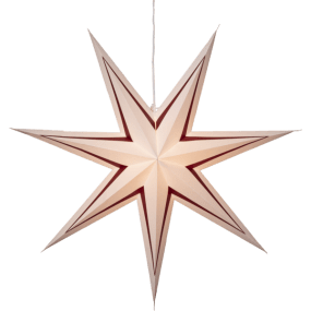 Stripe Ø77 Blanc/rouge De Star Trading - Un pied de lampe et une source de lumi&egrave;re sont n&eacute;cessaires pour illuminer l'&eacute;toile.