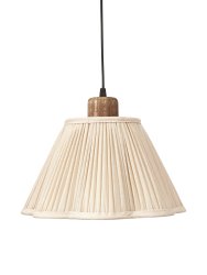 Siv Ø25 Blanc cassé suspension De PR Home - L'abat-jour est dot&eacute; d'une fixation par anneau sup&eacute;rieur et est livr&eacute; avec une suspension au plafond avec un support de lampe en bois de manguier.