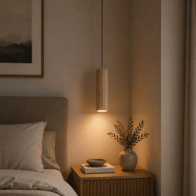 Lakewood Ø10 Bois suspension De Brilliant - La suspension est équipée d'une fixation au plafond en métal brun et d'un câble assorti, pour une harmonie visuelle parfaite.