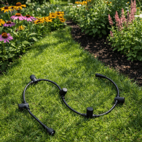 Grenkabel 1m Noir De Lightson - Rallonge en caoutchouc d'un m&egrave;tre de long, &eacute;quip&eacute;e de cinq prises le long du c&acirc;ble et d'une prise suppl&eacute;mentaire &agrave; son extr&eacute;mit&eacute;.