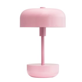 Haipot 25cm Rose portable De Dyberg Larsen - La lampe est parfaite pour une utilisation intérieure et extérieure et offre trois niveaux de lumière réglables.