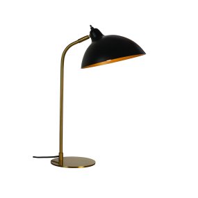 Futura 55cm Laiton lampe de table De Dyberg Larsen - La surface noire et l'intérieur couleur laiton antique de l'abat-jour diffusent une lumière chaleureuse et créent une belle atmosphère dans la maison.