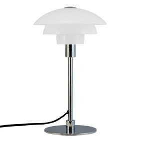 Morph 35cm Opale lampe de table De Dyberg Larsen - La lampe est livrée avec un câble en tissu de 1,6 mètre de long et l'interrupteur d'alimentation est situé sur le câble.