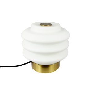 Diva 15cm Laiton lampe de table De Dyberg Larsen - Den elegant designade Diva bordslampan i m&auml;ssing ger en sofistikerad touch till varje hem och &auml;r ett konstverk som tillf&ouml;r liv och sk&ouml;nhet till rummet.