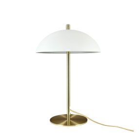 Globus 44cm Laiton/beige lampe de table De Dyberg Larsen - Avec un diam&egrave;tre de 30 cm et une hauteur de 44 cm, elle deviendra la pi&egrave;ce ma&icirc;tresse de votre d&eacute;coration.