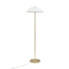 Globus Laiton/beige lampadaire De Dyberg Larsen - Avec un diam&egrave;tre de 45 cm et une hauteur de 150 cm, il deviendra la pi&egrave;ce ma&icirc;tresse de votre d&eacute;coration.