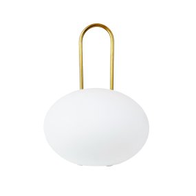 Ellipse 27cm Blanc portable De Dyberg Larsen - Cette lampe portable est id&eacute;ale pour une utilisation en ext&eacute;rieur et parfaite pour une terrasse, un balcon ou un jardin.