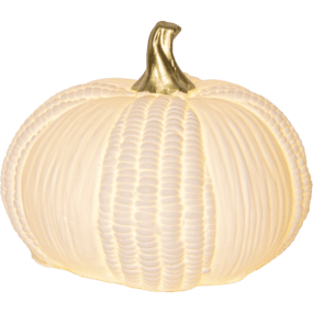 Pumpkin 12cm Blanc De Star Trading - La lampe de table citrouille est une charmante petite lampe en porcelaine blanche qui diffuse une lumi&egrave;re douce et chaleureuse.