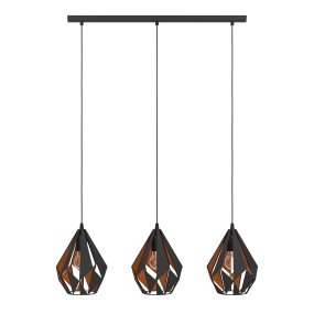 Carlton 80cm Noir De Eglo - Son ext&eacute;rieur noir s'harmonise parfaitement avec son int&eacute;rieur couleur cuivre, qui diffuse une lumi&egrave;re chaleureuse et intime.
