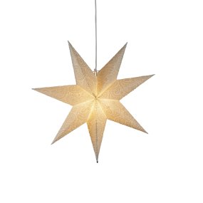 Étoile en papier brodée Ø60 Blanc De Konstsmide - Avec un diam&egrave;tre de 60 cm, elle est id&eacute;ale pour &ecirc;tre suspendue &agrave; une fen&ecirc;tre et deviendra un magnifique &eacute;l&eacute;ment de d&eacute;coration durant l'Avent et No&euml;l.