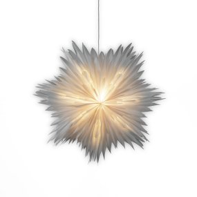 Étoile En Papier Ø60 Blanc De Konstsmide - Fournie avec un c&acirc;ble blanc de 5 m&egrave;tres, un interrupteur et une prise, l'&eacute;toile est pr&ecirc;te &agrave; l'emploi et apportera lumi&egrave;re et magie de No&euml;l &agrave; votre int&eacute;rieur.