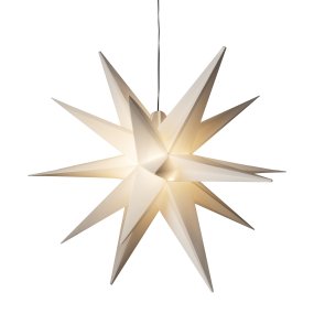 Étoile 3D Ø80 Blanc De Konstsmide - Adapt&eacute;e &agrave; une utilisation int&eacute;rieure et ext&eacute;rieure, cette &eacute;toile est une magnifique d&eacute;coration de No&euml;l pour une entr&eacute;e, une fa&ccedil;ade ou une fen&ecirc;tre.