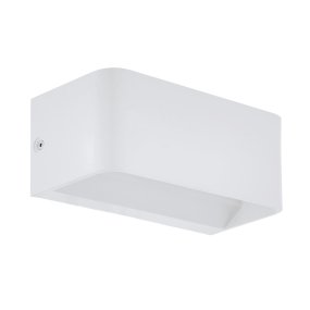 Sania 20cm Blanc applique murale De Eglo - Son &eacute;clairage LED int&eacute;gr&eacute; diffuse une lumi&egrave;re blanche chaude et agr&eacute;able, se propageant doucement le long du mur.