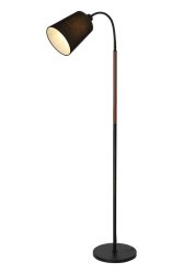 Ljusdal 1 Noir lampadaire De Aneta Lighting - Elle est fournie avec un câble de 1,9 m, un interrupteur au pied et une prise secteur.