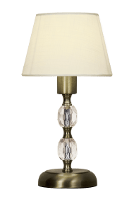 Johanna 30cm Laiton antique lampe de table De Aneta Lighting - La lampe de table Johanna en m&eacute;tal en laiton antique avec des boules en acrylique transparent assure l'&eacute;l&eacute;gance.