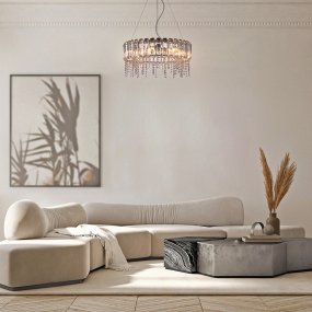 Hail Ø60 Chrome cristal De Maytoni - Les prismes &agrave; facettes refl&egrave;tent la lumi&egrave;re et cr&eacute;ent une lueur enchanteresse lorsque la lampe est allum&eacute;e.