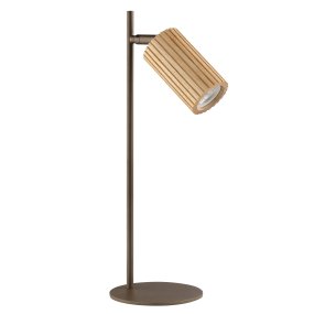 Lakewood 46cm Brun lampe de bureau De Brilliant - Sa forme élancée et son socle rond et stable la rendent idéale pour un bureau, mais elle convient également comme lampe de lecture sur une table d'appoint.