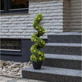 Buxbom 90cm Vert De Star Trading - La spirale de buis d'une hauteur de 90 cm est une plante artificielle en forme de plastique PE.