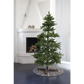Tapis Pour Sapin De Noël Gris De Star Trading - Gris; Tapis en &eacute;pic&eacute;a de 80 cm de diam&egrave;tre.