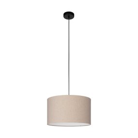 Feniglia Ø38 Beige suspension De Eglo - Son abat-jour en lin, dans une teinte chaude et naturelle, diffuse une lumi&egrave;re douce et agr&eacute;able.