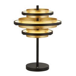 Hive 44cm Noir mat lampe de table De Searchlight - Les anneaux multicouches de la lampe émettent une lumière douce et chaleureuse qui crée une atmosphère harmonieuse dans n'importe quelle pièce.
