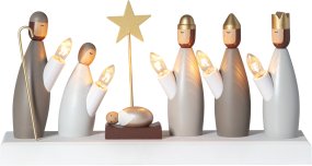 Nativity Candelabra Polyvalent De Star Trading - Livr&eacute; avec un c&acirc;ble blanc de 1,8 m, un interrupteur d'alimentation et une prise.