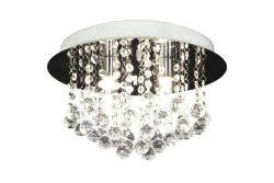 Madelene Ø35 Chrome cristal De Aneta Lighting - MADELENE est un plafonnier chromé avec une touche légèrement luxueuse et de fins prismes acryliques.