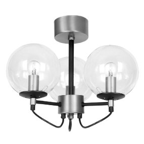 Perla 3 Ø37 Argent plafonnier De Hallbergs - En combinaison avec les détails argentés, la lampe attirera tous les regards dans votre maison !