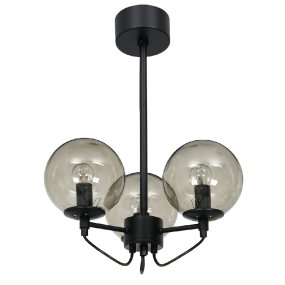 Perla 3 Ø37 Noir plafonnier De Hallbergs - En combinaison avec les détails en métal noir, la lampe attirera tous les regards dans votre maison !