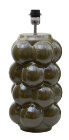 Bubbles 47cm Olivgrön pied de lampe De Hallbergs - Bubbles &auml;r en dekorativ lampfot i keramik med en lekfull och uttrycksfull form.