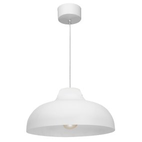 Basca Ø40 Blanc suspension De Hallbergs - L'abat-jour rond en métal blanc répartit agréablement la lumière dans toute la pièce et crée une belle atmosphère.