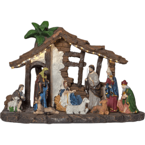 Nativity Multicolore De Star Trading - Elle s'illumine magnifiquement et cr&eacute;e une ambiance festive de No&euml;l.