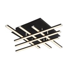 Matrix 45cm Noir mat plafonnier De Searchlight - Ce luminaire &eacute;l&eacute;gant et styl&eacute; est parfait pour les pi&egrave;ces &agrave; plafond bas, comme les chambres, les salons ou les couloirs, et ajoute un d&eacute;tail accrocheur.