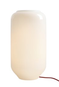 Flask 36cm Blanc/rouge lampe de table De Artera - Le câble rouge cerise apporte une belle touche de couleur et confère à la lampe une harmonie à la fois élégante et ludique.