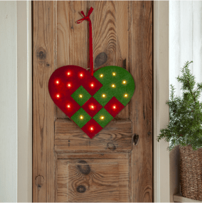 Merry ROUGE De Star Trading - D&eacute;coration de No&euml;l douillette en forme de c&oelig;ur, en feutre.