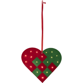 Merry ROUGE De Star Trading - D&eacute;coration de No&euml;l douillette en forme de c&oelig;ur, en feutre.