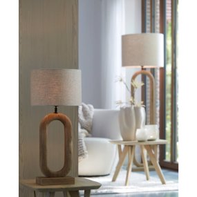 Paceco 44cm Bois pied de lampe De Light & Living - 